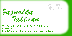 hajnalka tallian business card